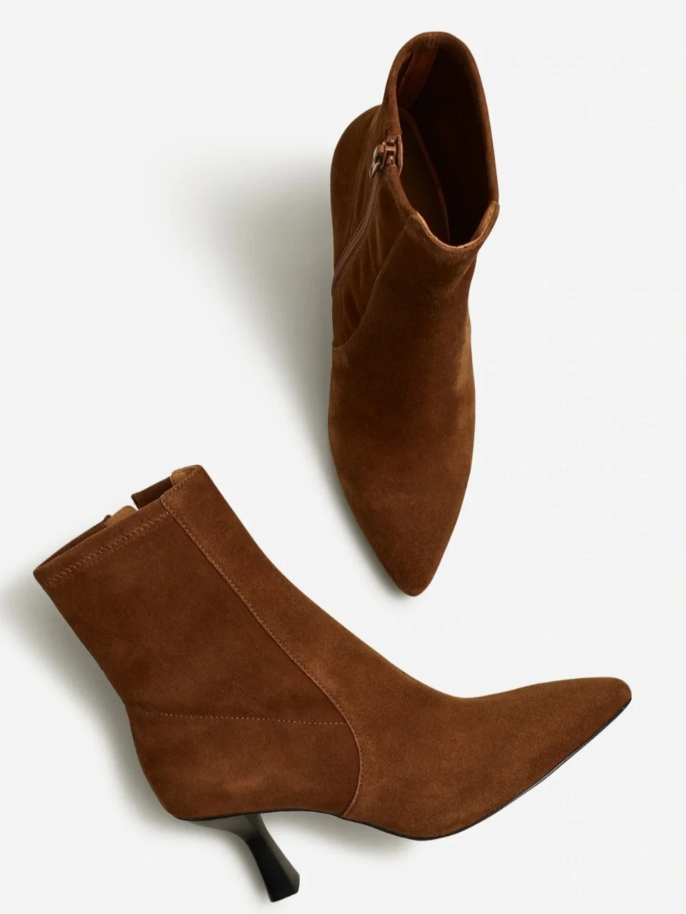 Madewell Justine Ankle Boots Suede Dark Coffee Pointed Toe Sz 8